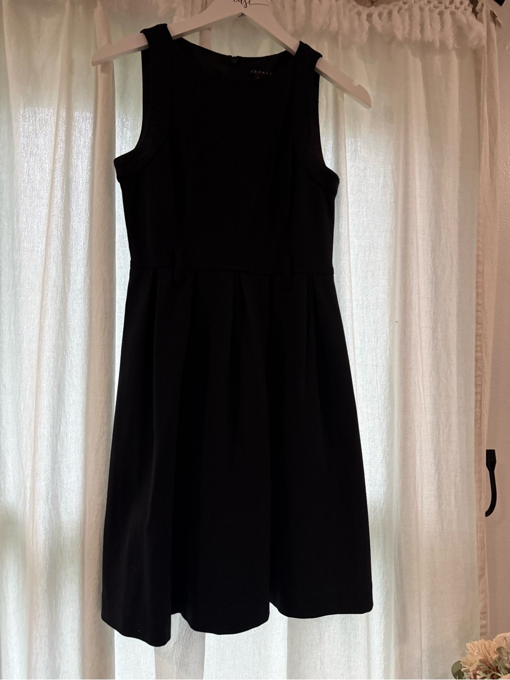 Theory Black Sleeveless Fit-and-Flare Dress
